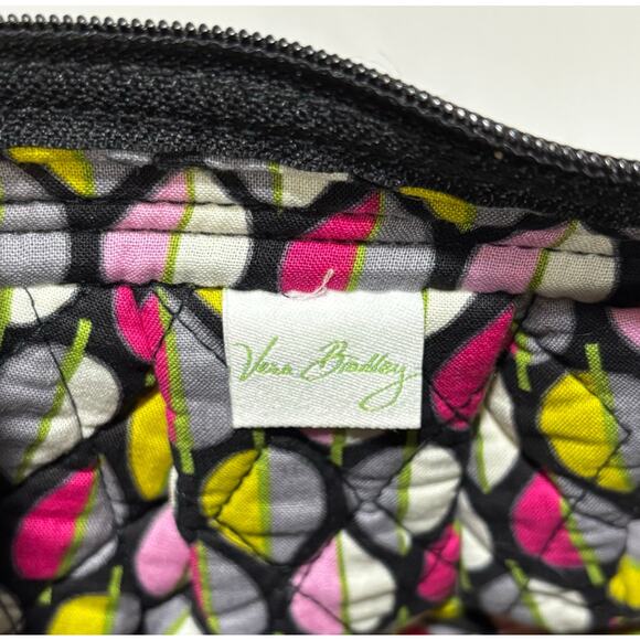 Vera Bradley purse quilted cotton shoulderbag black pink green & gray floral - Picture 8 of 9